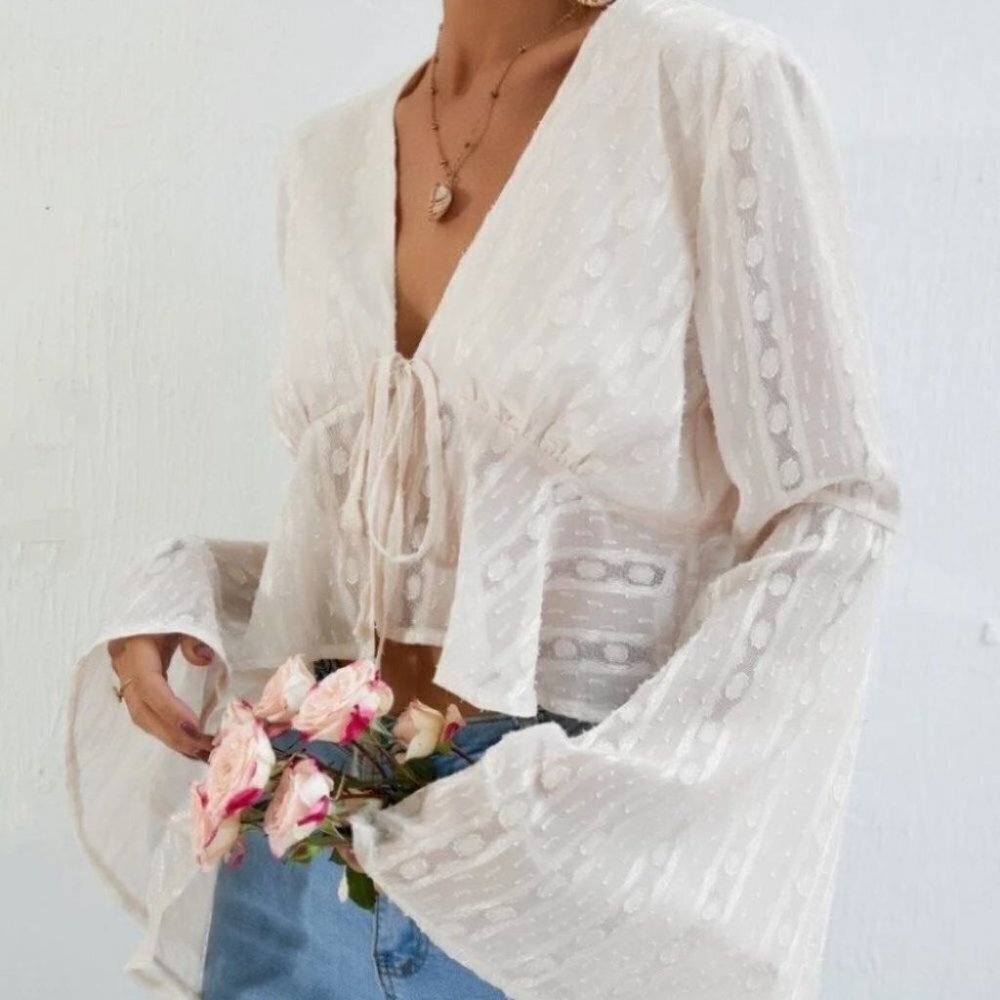 Knot Front Peplum Top